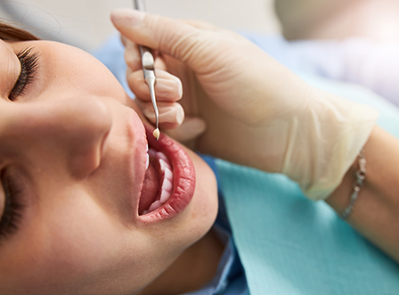Female patient having metal-free restoration placed