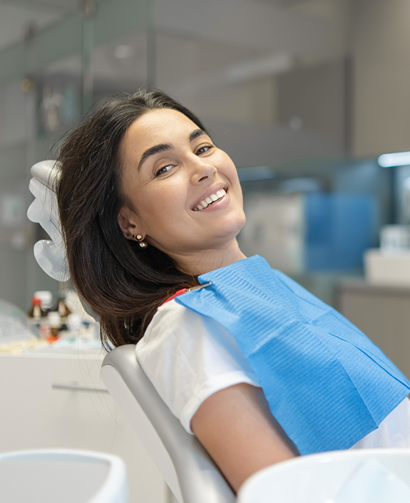 Female dental patient smiling
