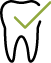 Icon of tooth with checkmark